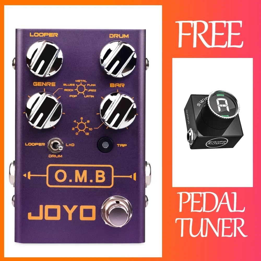 

JOYO R-06 O.M.B Looper & Drum Machine Guitar Effect Pedal Independent Drum Machine Guitar Pedal with 40 Minutes Looper Recording