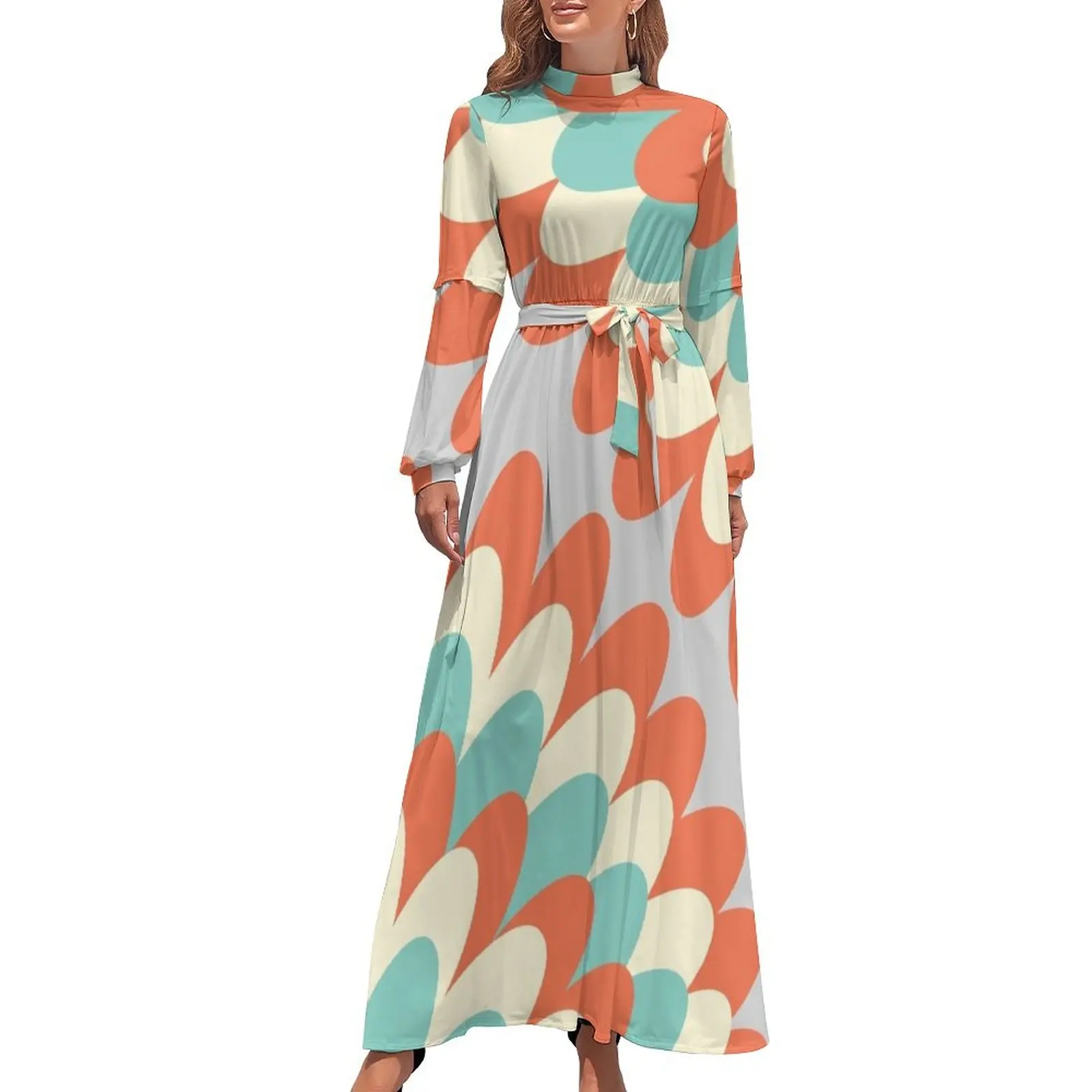 thumbnail image 1 of Vestido largo de dalia de los años 70, vestido de lujo, vestido elegante y chic para mujer, vestidos para fiesta de bodas, ropa, 1 of 5