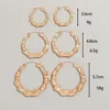 Statement Sliver/Gold Color Big Bamboo Circle Hoop Earrings For Women Hip Hop Large Celebrity Basketball Wives Earrings Hoops 2