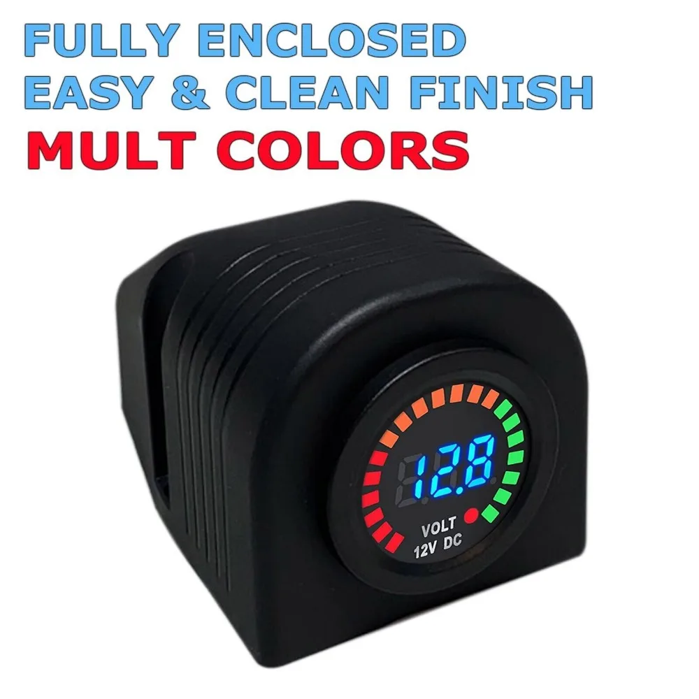 

12V LED Car Van Boat Marine Voltmeter Voltage Meter Waterproof Battery Gauge