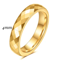 Elegant Tungsten Steel Polygonal Ring - Women's Wedding and Party Jewelry - 8 (Gold 4mm)