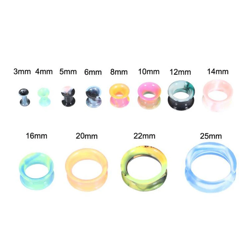 32Pcs/Lot Silicone Ear Gauge Plugs Tunnel Flesh 3-25MM Double Flared Ear Stretcher Expander Earring Piercing Kits Dilations