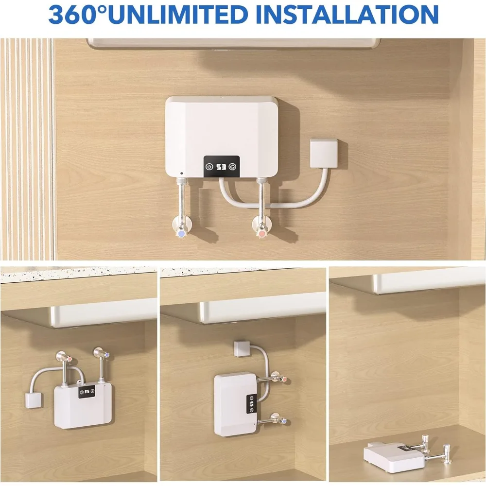MHX Electric Tankless Water Heater, 5500W 220V Constant Temperature Water Heater w/Self Modulating, 360&deg;Install Touch