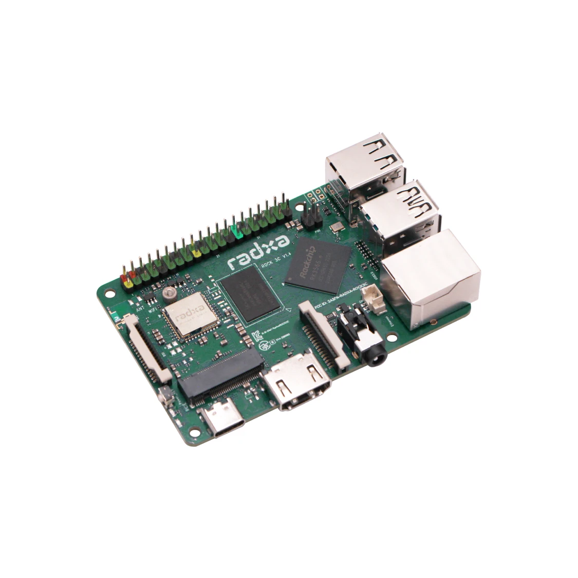 Single Board Computer Radxa ROCK 3C RK3566 4-core CPU SBC GPU NPU HDMI 4K Output Single Board Computer