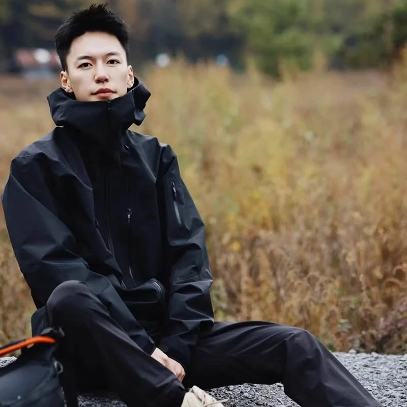 ARC SV Embroidery Bird Logo Three-Layer Jacket – Unisex Waterproof Windbreaker for Camping, Hiking & Skiing 3