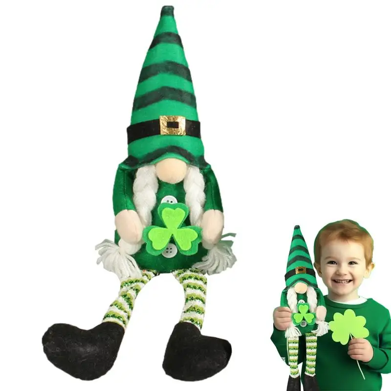 

Ирландские гномы, плюшевые, ирландские, искусственные, с длинными ногами, Св. Патрика с двумя косичками, для учебных столов, книжные полки