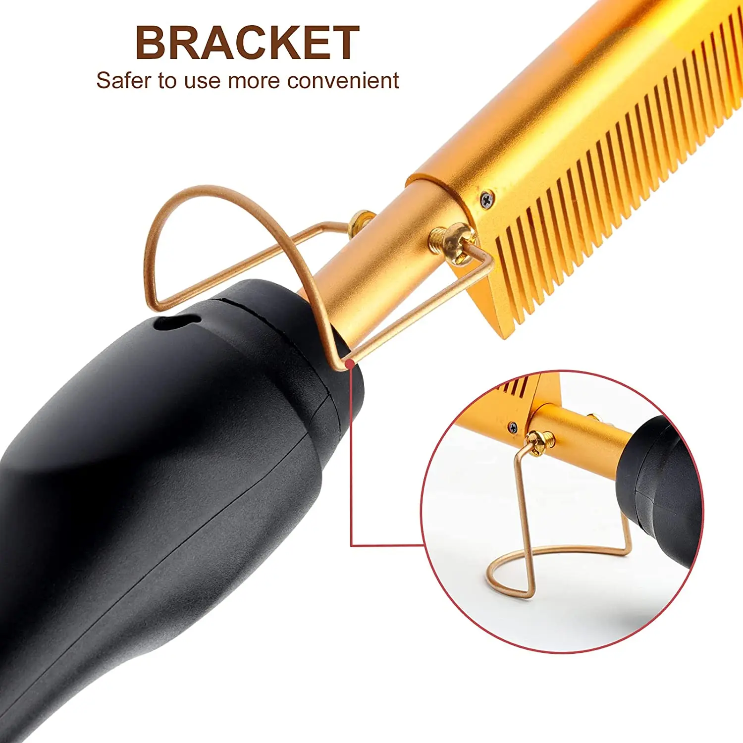Electric Hot Comb Hair Straightener Flat Iron Heat Pressing Comb Portable Anti-Scald Wigs Beard Hair Straightening Press Comb 5