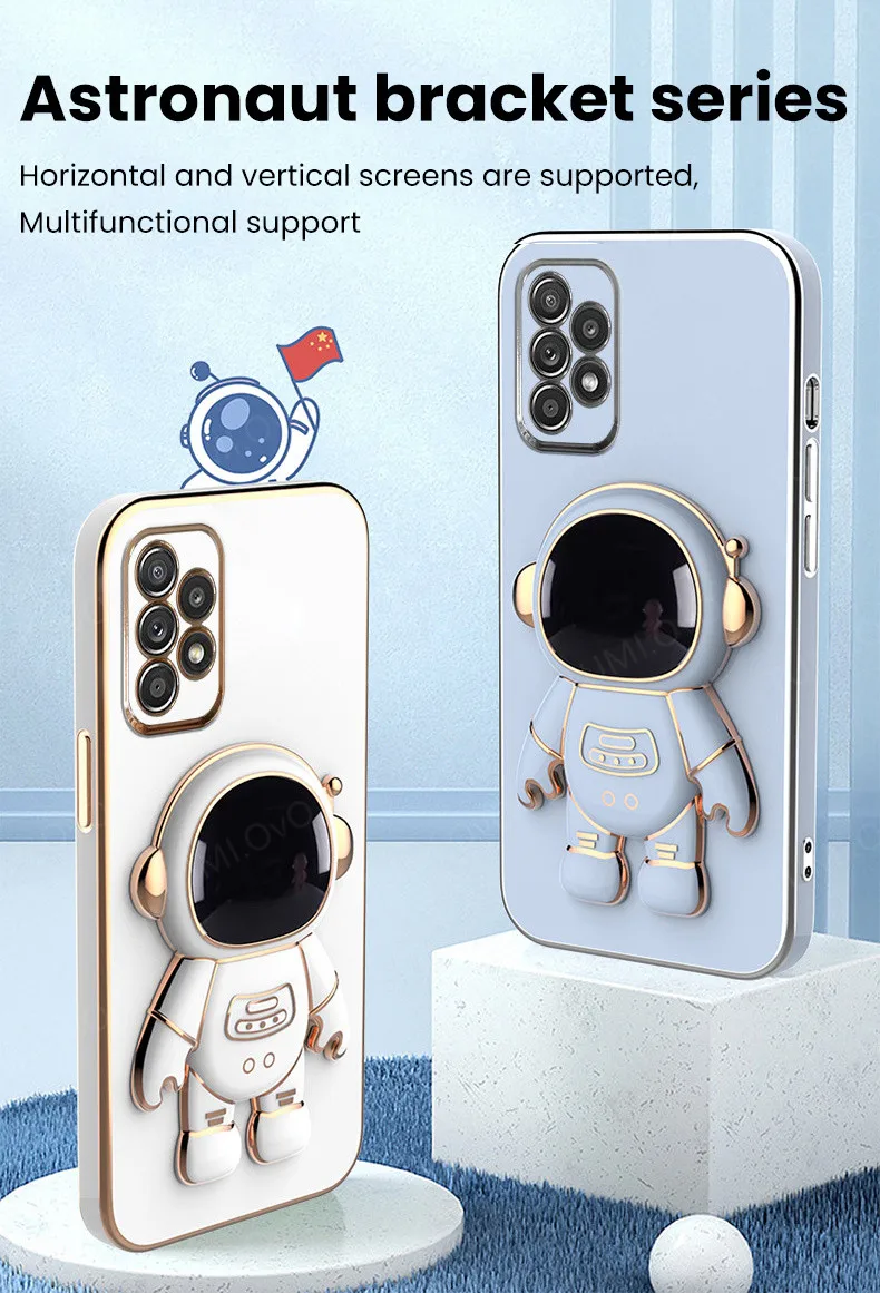 Luxus Astronaut Holder Case fir Samsung Galaxy A21S A31 A51 A71 A03S A10 A20 A30 A50 A11 A22 A42 A33 A53 Telefonstand Ba_voghion.com