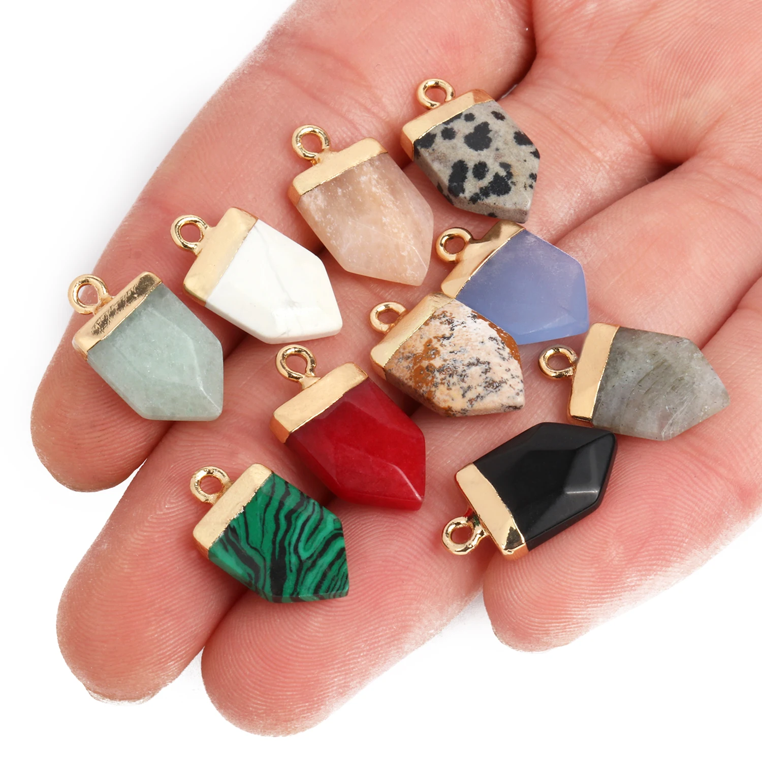 1PC Natural Stone Pendants For Necklace Charm Quartzs Hexagonal Fake  Crystal Pendant DIY Jewelry Making Materials Accessories