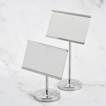 1pcs Business Card Holder Golden/Silver Metal Photo Clip Place Card Holder Stand Romantic Wedding Banquet Party Table Decoration 3