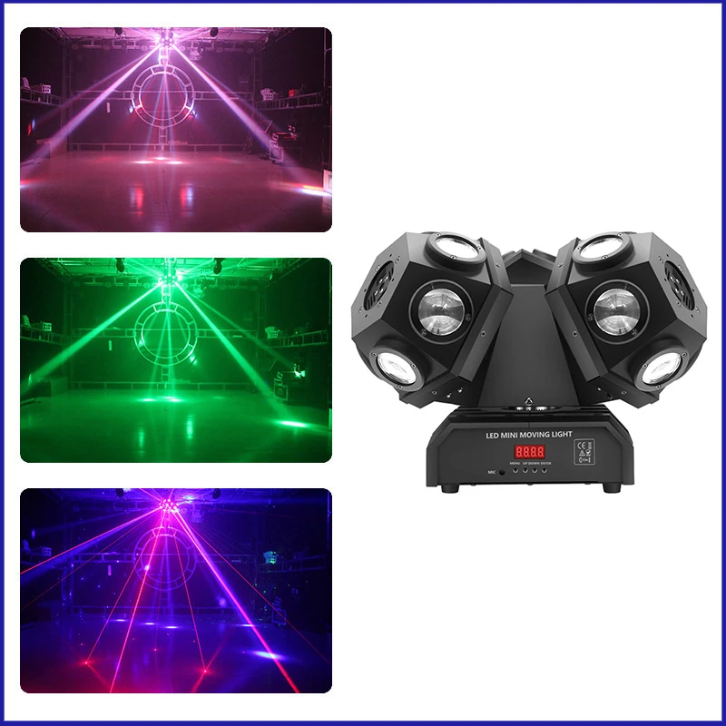 EU 3 Heads 18x10W Moving Head DJ Lights LED Beam Laser Strobe Moving Head  Ball Light DMX Nightclub Party Show Stage Lighting