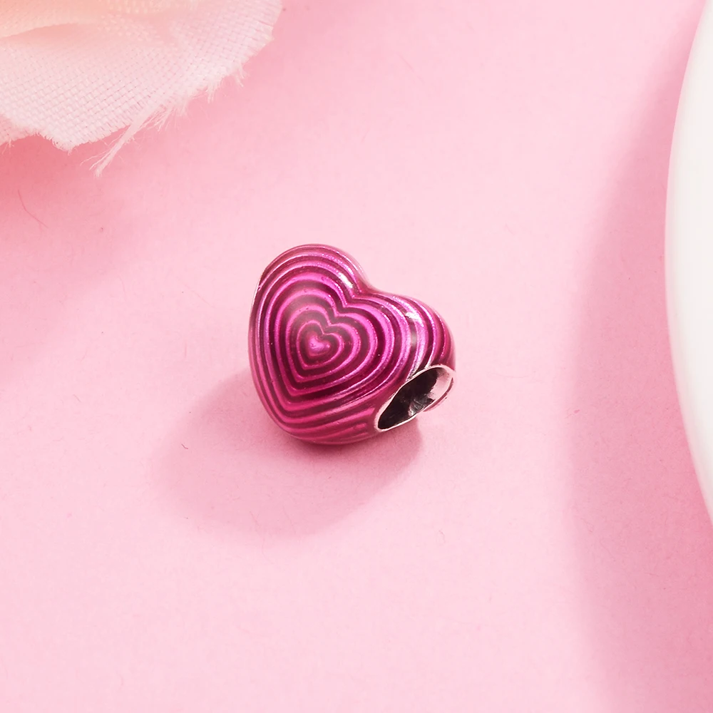 Radiating Love Mama Heart Charm 925 Silver Original Waist Beads DIY Luxury Charm Bracelet Femme Make Up Mother Kids Christmas