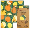 3PC/SET Environmental Organic Cotton Wax Cloth Replace Household Plastic Wrap Reusable and Washable Orange Pattern 6