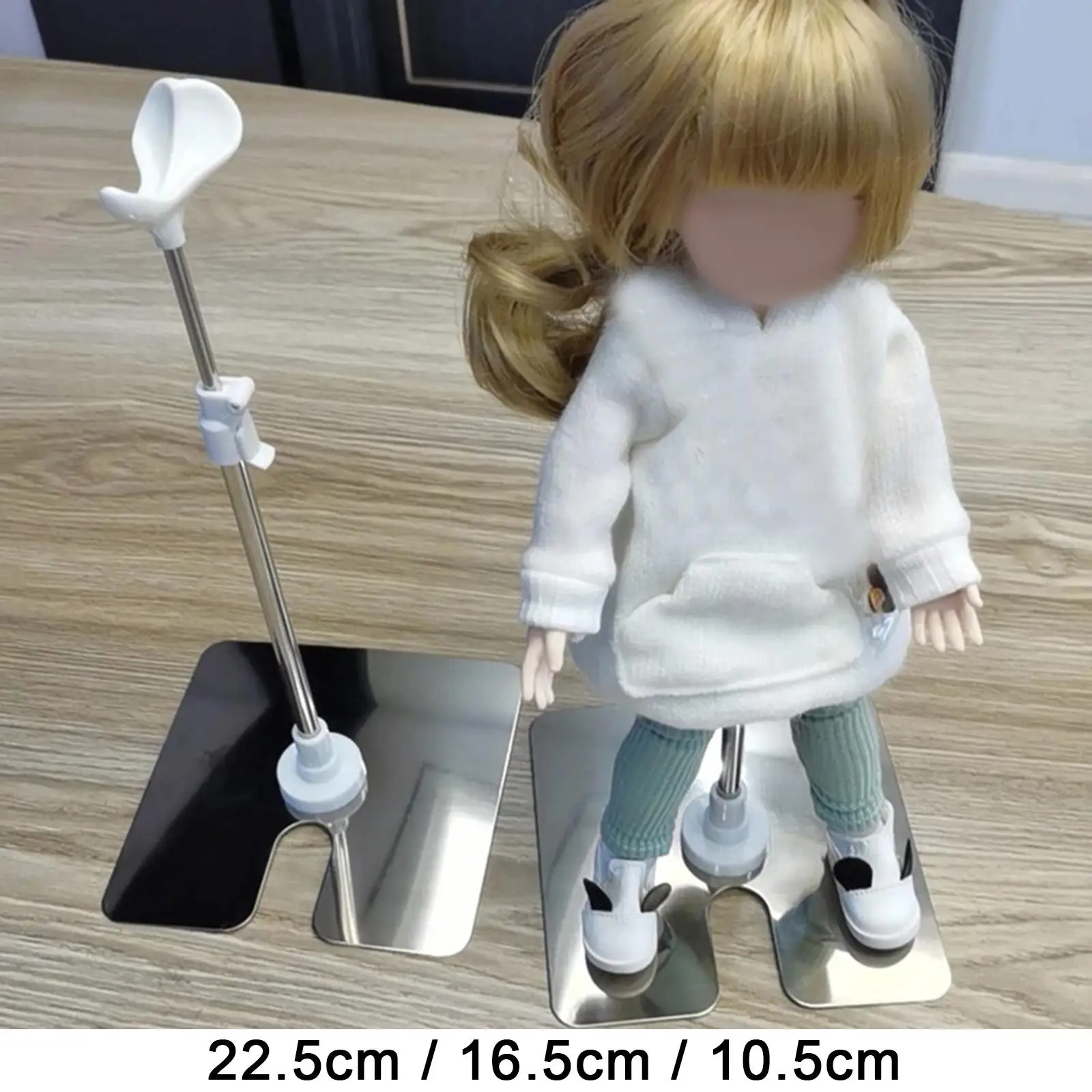 조절 가능한 인형 스탠드 디스플레이 거치대, 소녀 인형 액세서리, 흰색 플라스틱 인형 모델 지지대 프레임