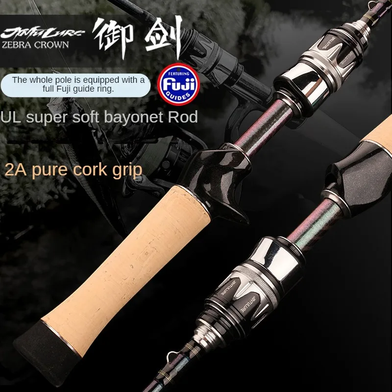 WinsCraft Fuji Glass Fibre Ultralight Trout Fishing Rod 2Sections Solid  Glass Spinning Casting Fishing Rod 1.4m UL Rod F Action