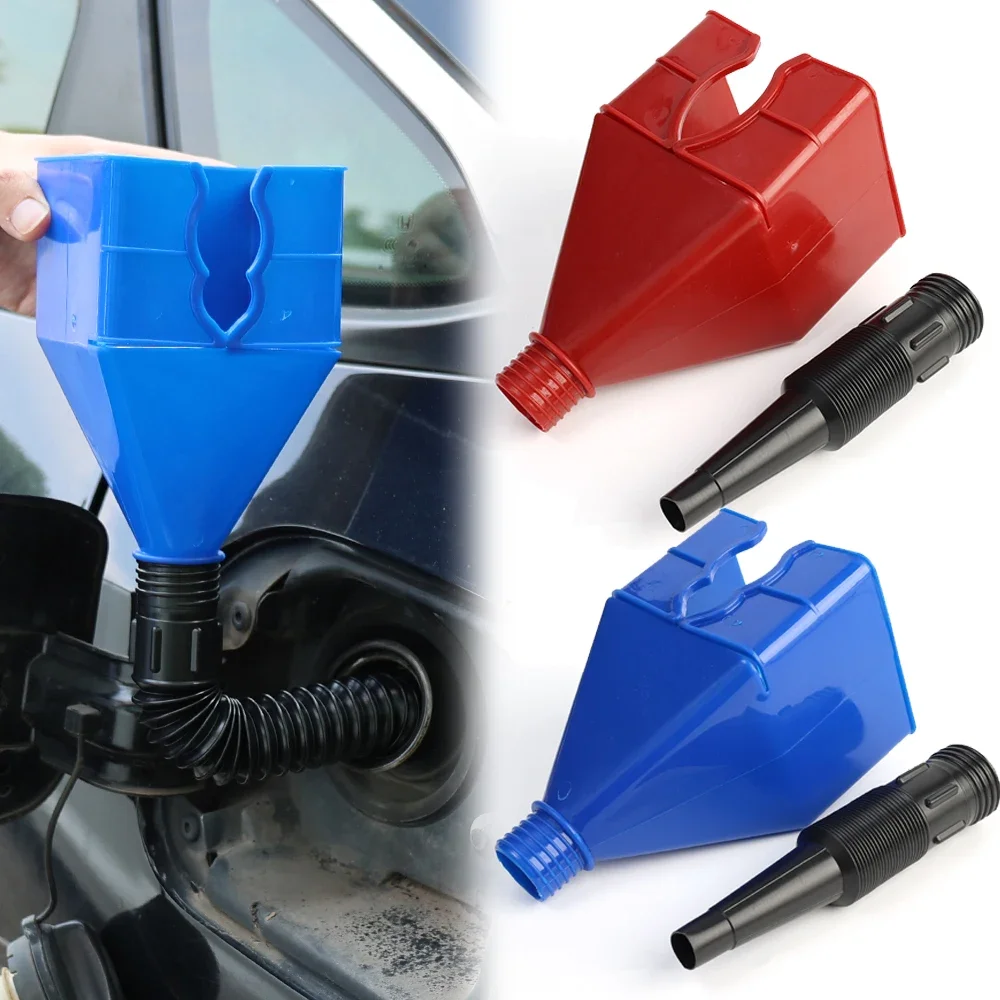 Plastic Car Refueling Funnel Folding Telescopic Hose Refueling Funnel Portable Hands-free Refueling Funnel Oil Filling Equipment