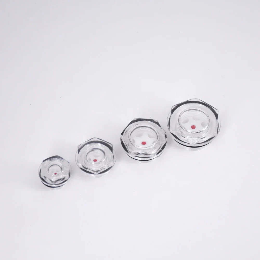 G 3/8" 1/2" 3/4" 1" BSP M16-M60 Metric Male Plastic Oil Level Sight Glass Window Hex Head For Air Compressor Gearbox oil level sight glass
