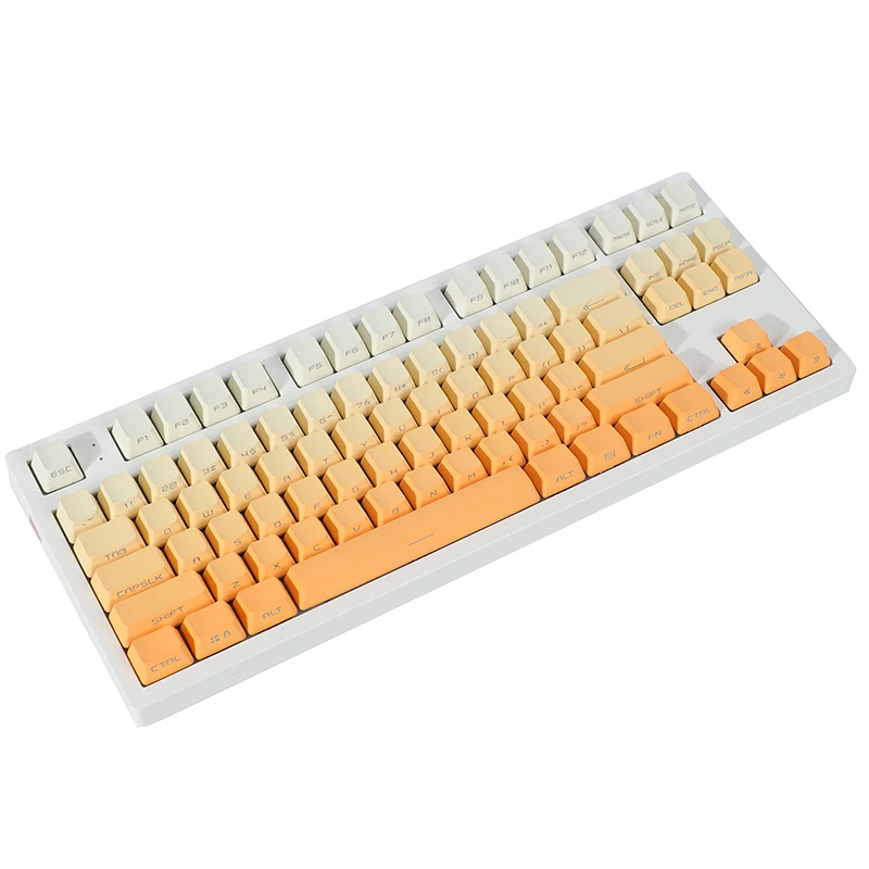 Backlit Keycaps Transparentes para Teclado Interruptor mx Perfil Oem Lado e Impressão Superior Pbt Gradiente de Laranja Gk61 75 87 104 - Imagem 4