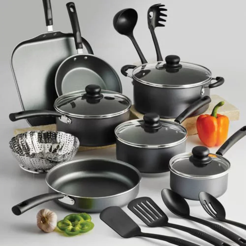 Gibson Home Chef Du Jour 7-Piece Cookware Set - True Red