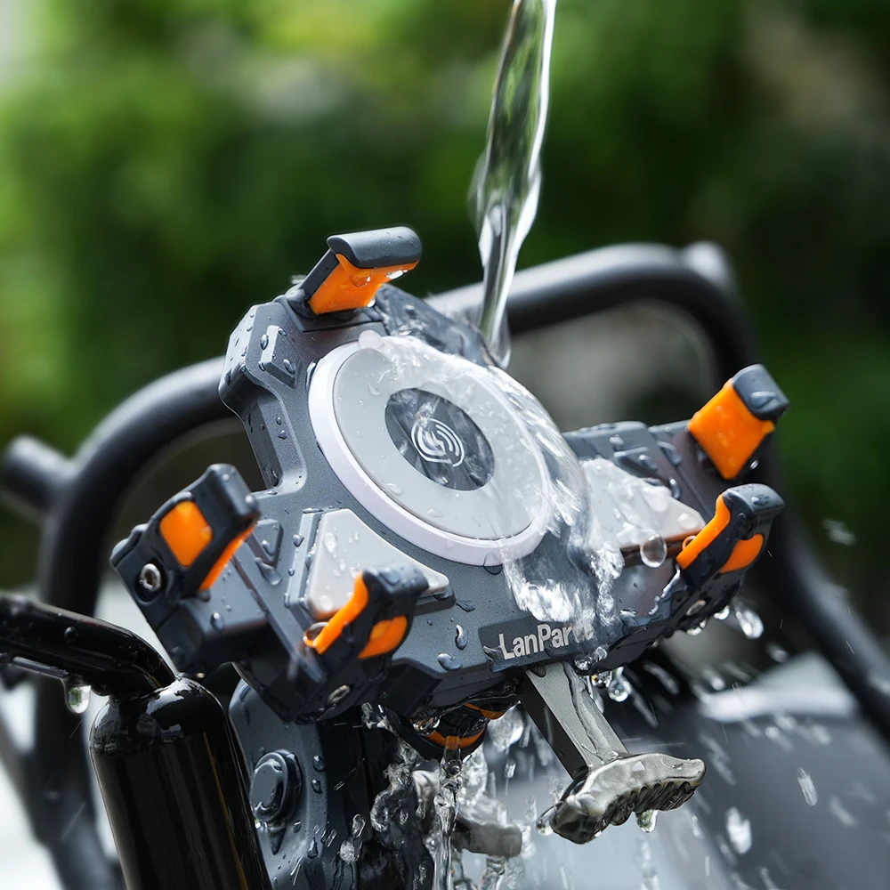 Lanparte Adjustable Metal Wireless Charing Handlebar Motorcycle Phone Holder Mount