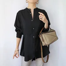 

Women's Blouse Temperament Loose Solid Color Blouse Casual Shirt Women Long Sleeve Fashion Spring Autumn Lady Tops Japan Korea