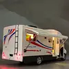 1:28 Diecast Luxury RV Recreational Vehicle Car Model Metal Camper Van Motorhome Touring Car Model Sound and Light Kids Toy Gift 1