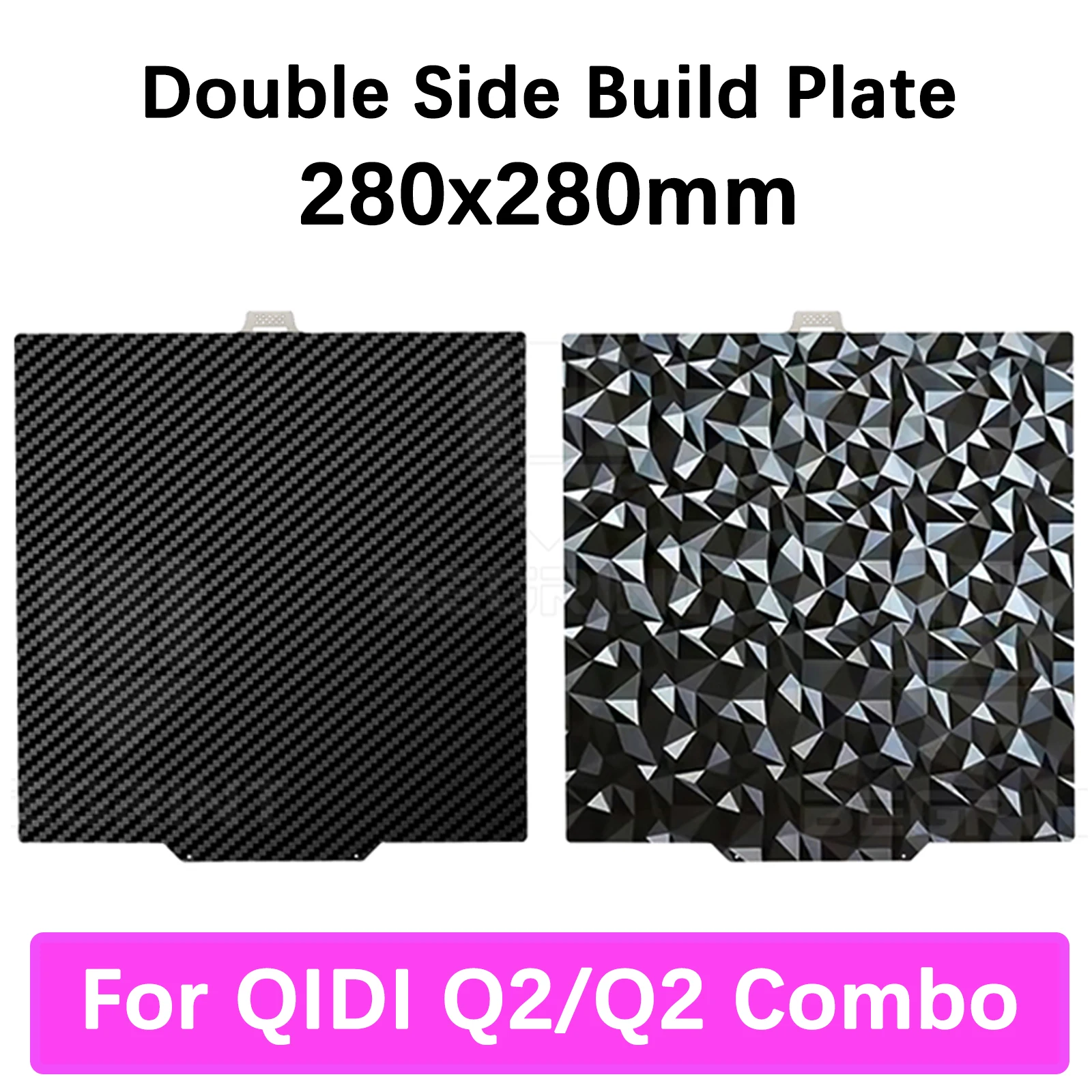 Enhanced Double-Sided PEI Build Plate, 280x280mm - Smooth & Durable Spring Steel Sheet