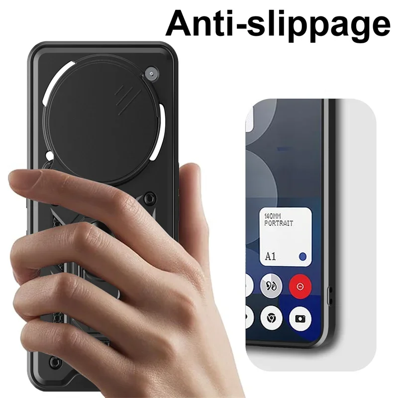 Enhanced Slide Lens Protector Case with Magnetic Ring Stand Holder