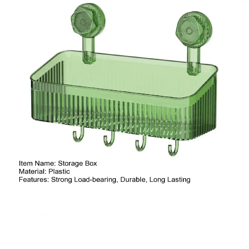 Storage Rack Suction Cup Plastic Organizer Large Capacity Strong Load-bearing Hanging Shower Shelf Bathroom Kitchen Accessories