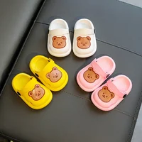 Two-Styles Baby Summer Shoes Cute Bear Baby Sandals Beach Bathroom Toddler Boys Girls Anti-slip Slippers Newborn Infant Sandals 6