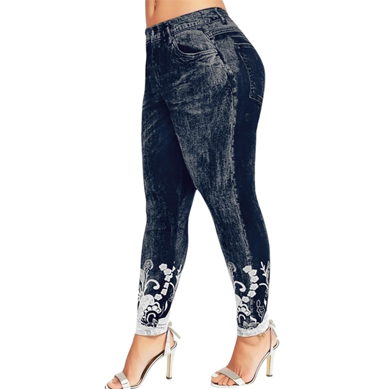 

Women Leggings Sport Solid Yoga-Pants Leggings Gym Push-Up Slim Running Bubble-Butt Workout Bottoms High-Waist Vintage Jeans