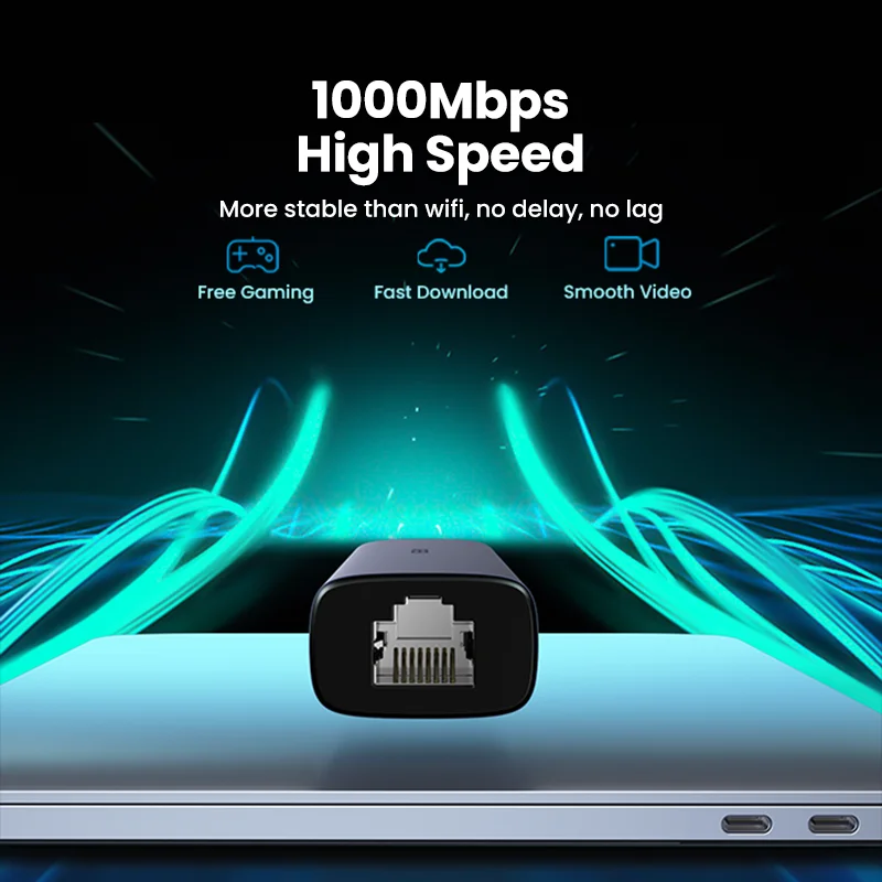 Ugreen Usb c Ethernet Hub Usb3.0 1000mbps Gigabit Placa de Rede para Computador Portátil Nintendo Switch Usb Ethernet Adaptador Usb para Rj45 Placas de rede - Imagem 2