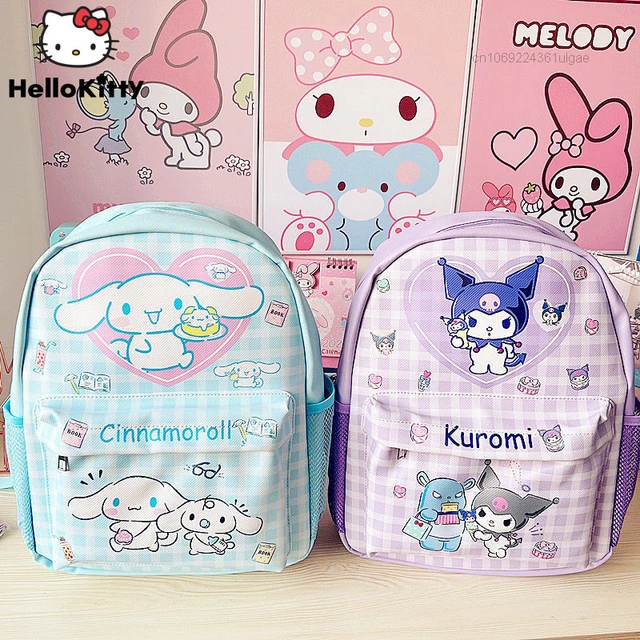 Miniso Cute Kuromi Cinnamoroll Hello Kitty Backpack, Pu Leather