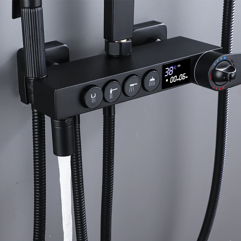 Description Picture 6 of itemOXG Brass Shower Faucet Thermostatic Bathroom Faucet Set Shower System Digital Display With Bidet Faucet Height Adjustable