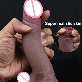 Super Real Dildo Larger Realistic Cock Double Layer Silicone Real Man Dick for Woman Vagina Anal Sex Toys for Adults 18 Dropship 3