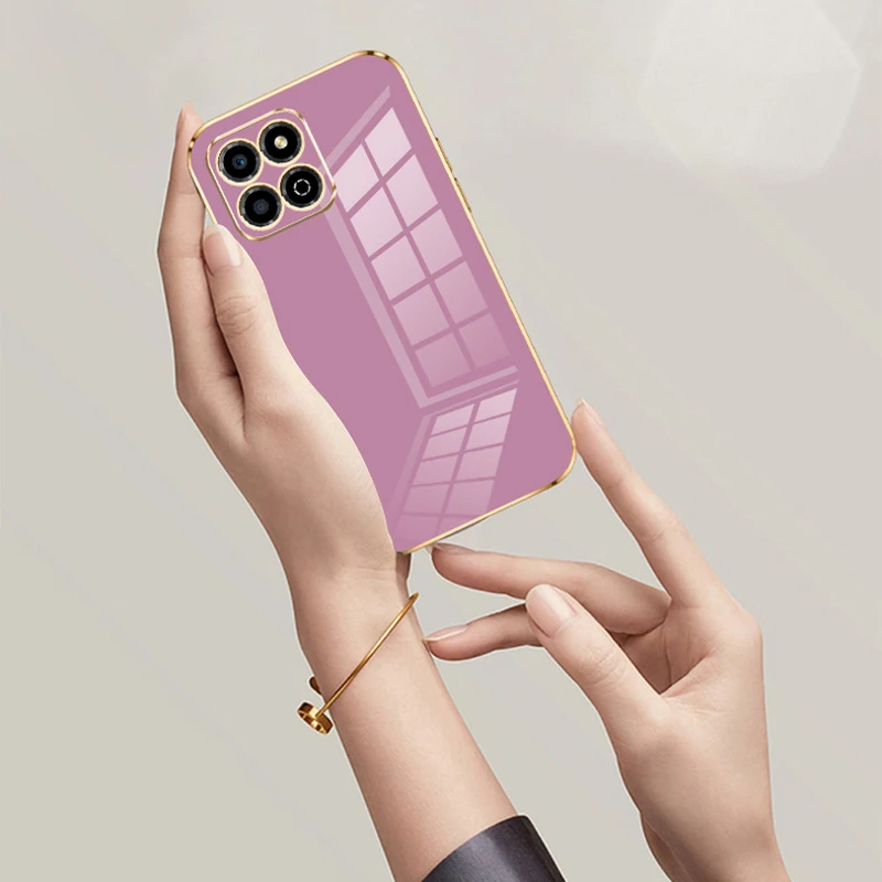 Phone Case For Honor X6b Honor X6B 200 Smart Cover X6A X8C X7C X6 X8A X8B X8 Silicone Back Cover Luxury Square Platin
