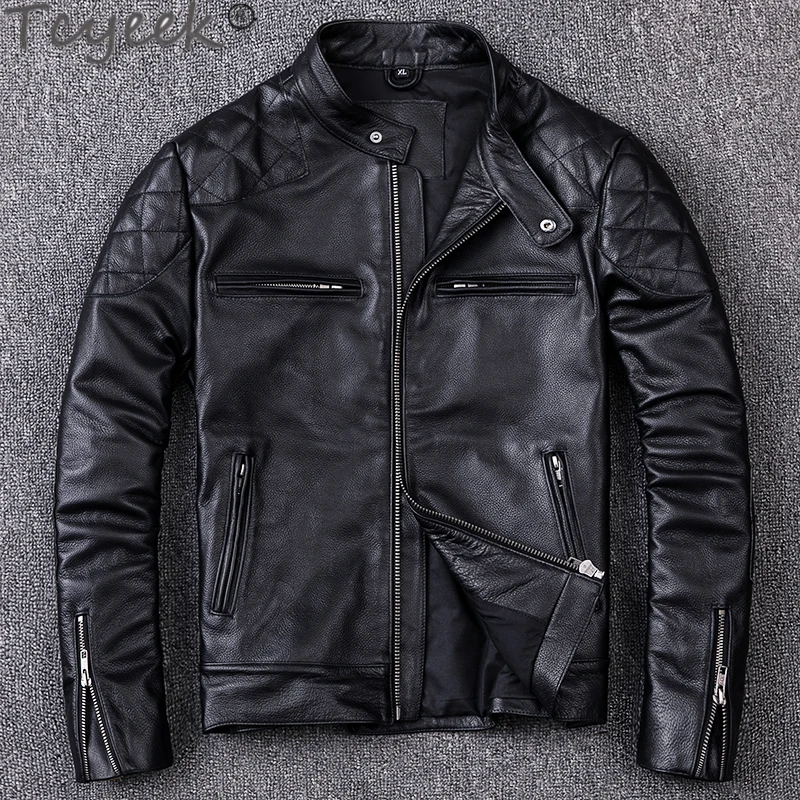 

Genuine Leather Jacket Men 2022 New Cowhide Male Short Motorcycle Leather Jackets for Men Plus Size 5XL Coats Chaquetas Lq482