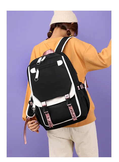 Zaino per ragazze in stile scolastico di nuova moda Zaino a tracolla USB di alta qualità Zaini coreani Harajuku 2