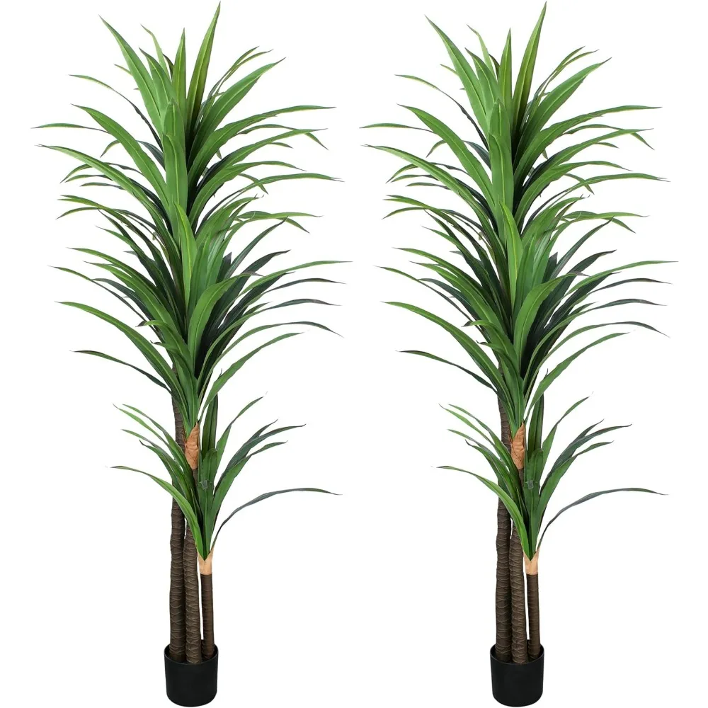 

Tropical Yucca Tree 6.5Ft Artificial Tree with Plastic Pot for Office and Home Decor, Tall Faux Dracaena Plant ,home decor