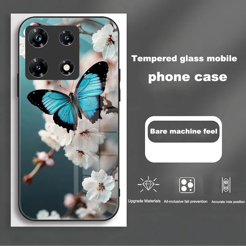 Luxury Shockproof Tempered Glass Phone Case Cover