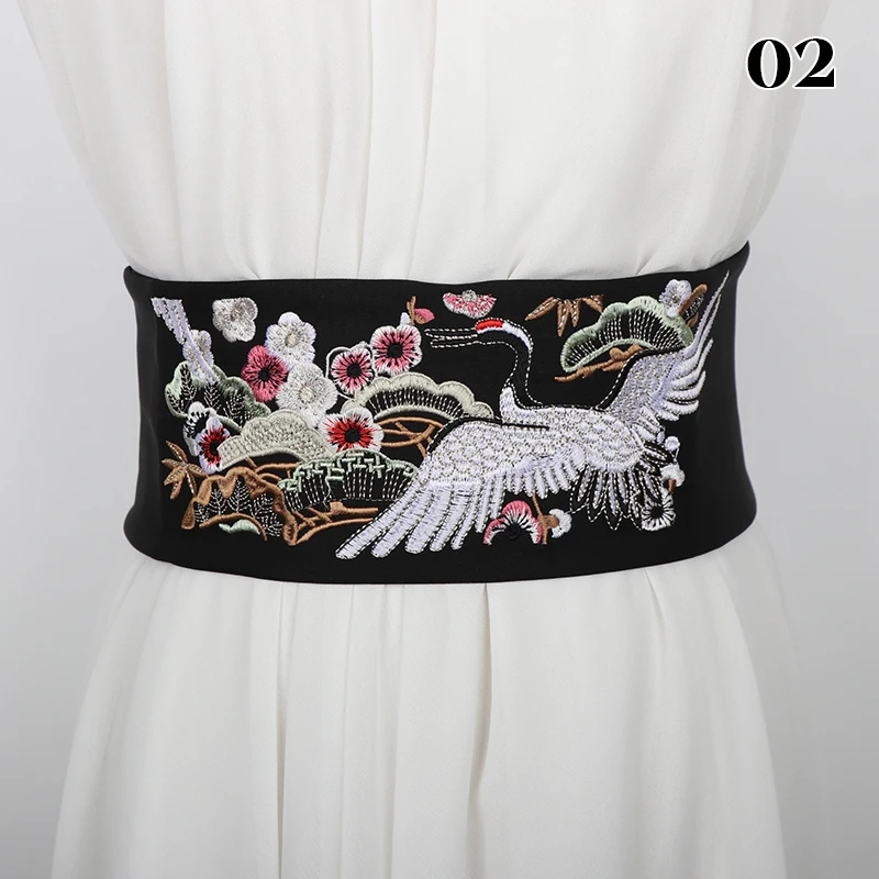 Japanischen Stil Stickerei Bund Frauen Ethnischen Stil Kimono Hanfu Kleid Dekor Taille Gürtel Haori Obi Yukata Kummerbunds Korsett – Detail 3