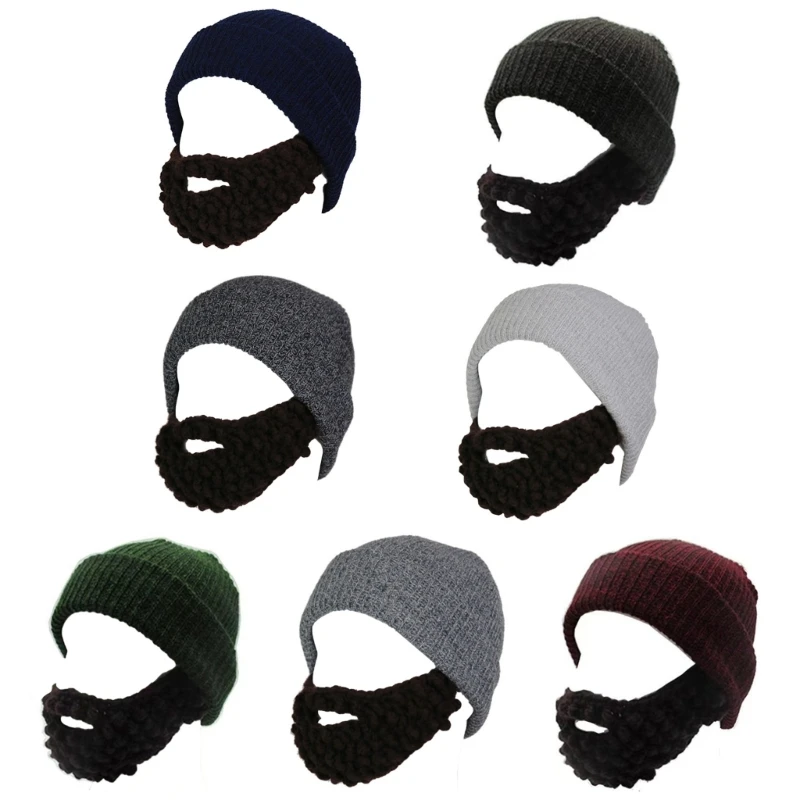 

Elastic Beard Hat Winter Knit Balaclava Hat for Teens Men Keep Full Face Cover Masquerade Theater Performances Supplies