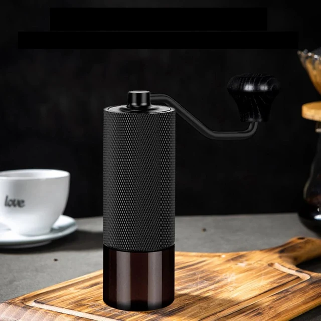 Manual Coffee Grinder with Nitrogen Steel Grinding Core Adjustable Thickness Hand-Operated Bean Grinder with Solid Wood Handle 2