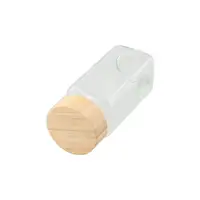 120ml Glass Spice Jars 4oz Square Spice Bottles with Bamboo wood lid Seasoning Airtight Container Kitchen Tools 1