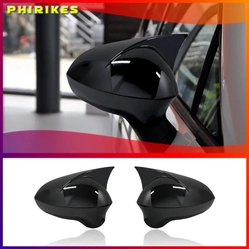 

2 Pieces High Quality ABS Plastic Bat Style Mirror Covers Caps RearView Mirror Piano Black For Seat ibiza Cupra 2009-2017