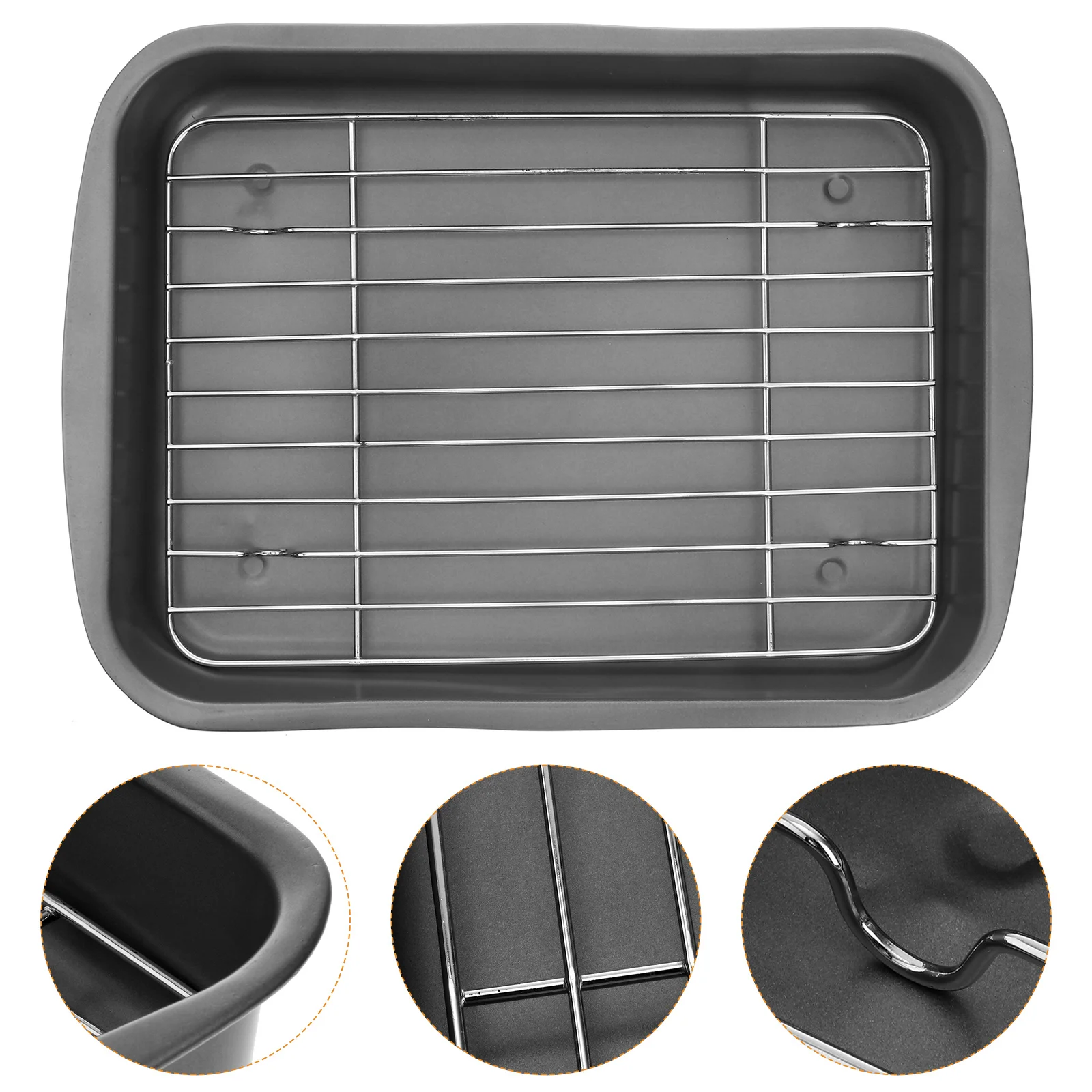 

Stainless Steel Bakeware Barbecue Tray Roasting Pan Kitchen Baking Gadget