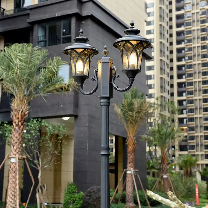 ?2.3M E27 야외 마당 램프 빌라 정원 높은 기둥 조경 램프 정원 커뮤니티 방수 조명 가로등