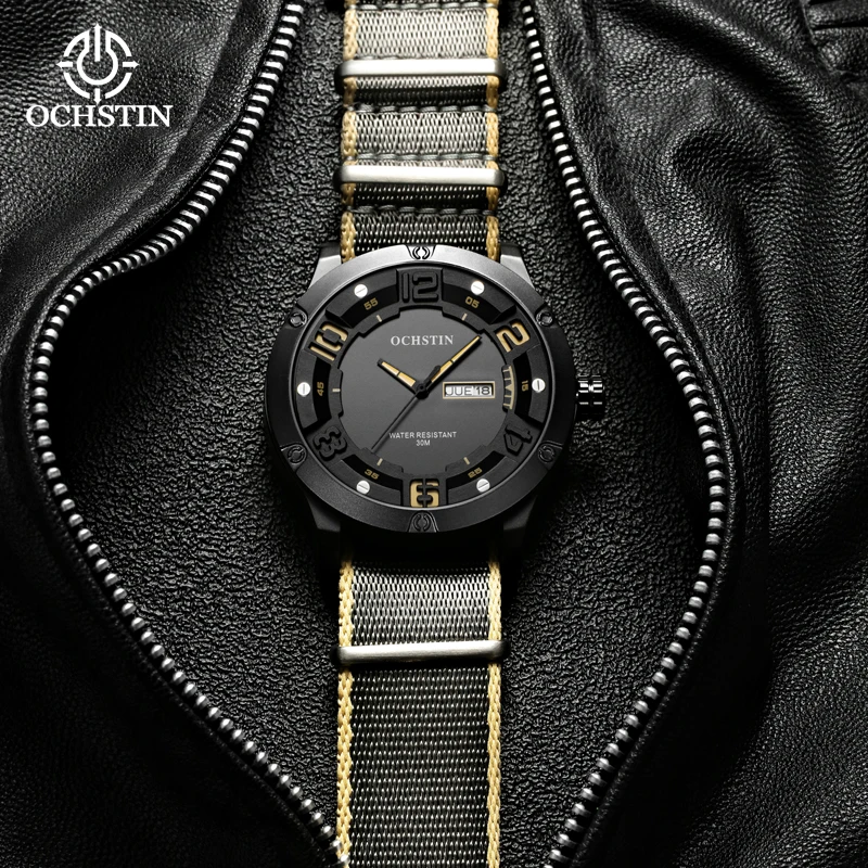 OCHSTIN Quartz Watch Men Black Mens Watches Top Brand Luxury Chronograph Sports Watches Luminous Waterproof Relogio Masculino