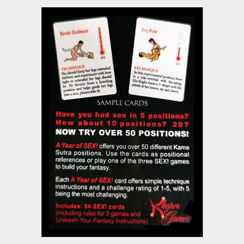Fantasiex Sexual Positions Playing A Year Of Sex Adult Sexy Game Cards Sets For Couple