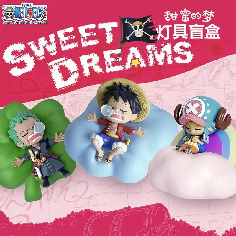 One Piece Blind Box Night Light Rufy Zoro Nami Sanji Chopper Figure Sweet Dream Ornamento Luminoso Mystery Box Toy Gift